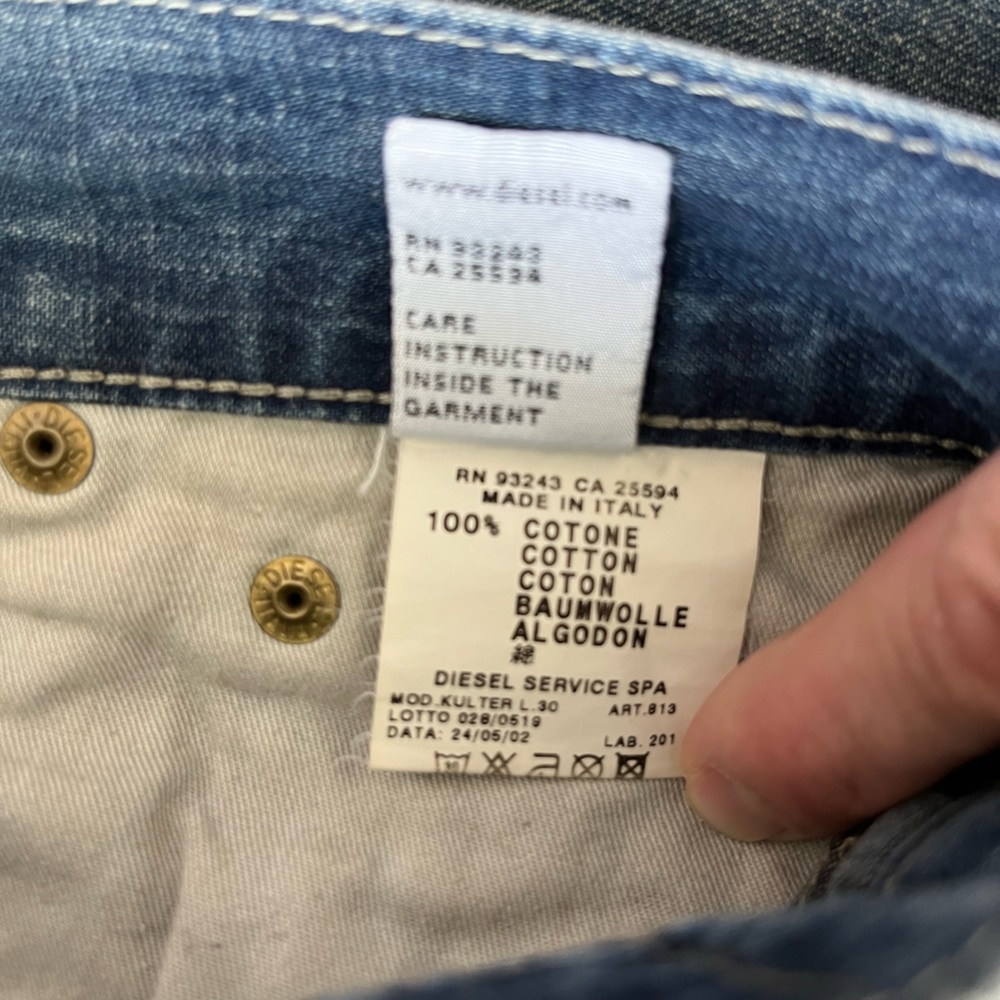 Mens Diesel Industry Blue Denim Jeans Medium Wash Size 32x28.5 - Picture 8 of 12